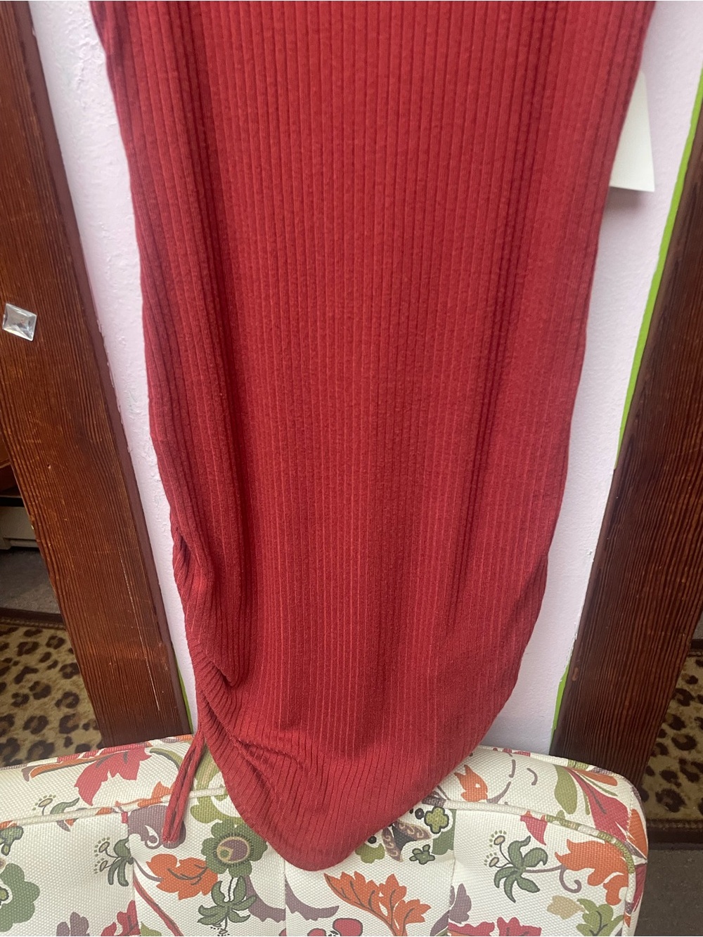 Reformation Ribbed Tank Dress in Brick Red - Picture 5 of 8